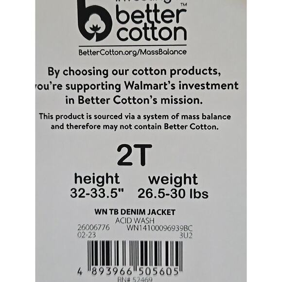 WONDER NATION Jacket 2T Blue Denim Button Up Coat Kids Boys - Picture 8 of 14